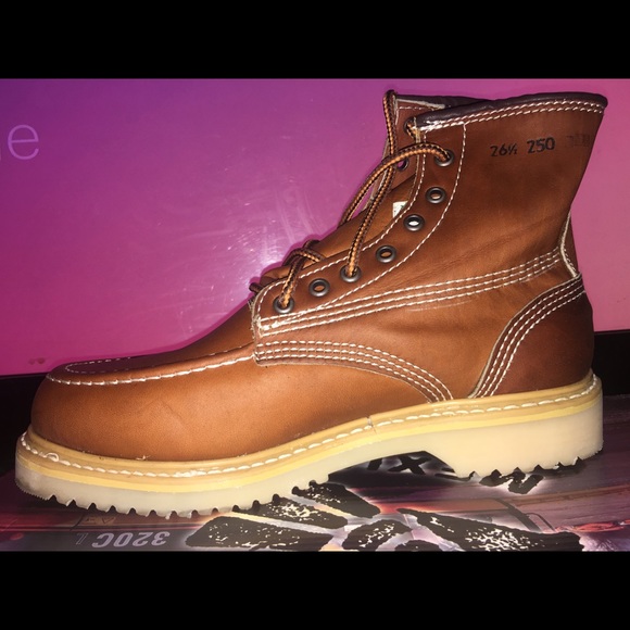 Men’s work lace up boots brown - Picture 6 of 6